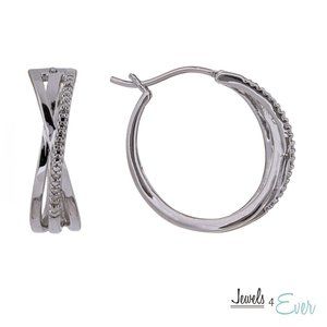 Sterling Silver Diamond Earrings